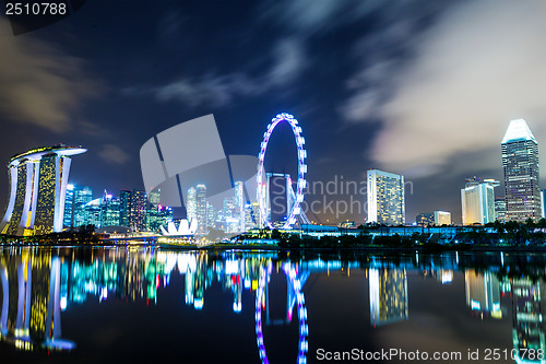 Image of Singapore city skyline at night