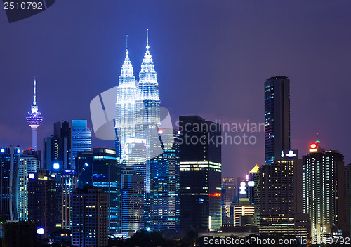 Image of Capital city of Malaysia, Kuala Lumpur at night