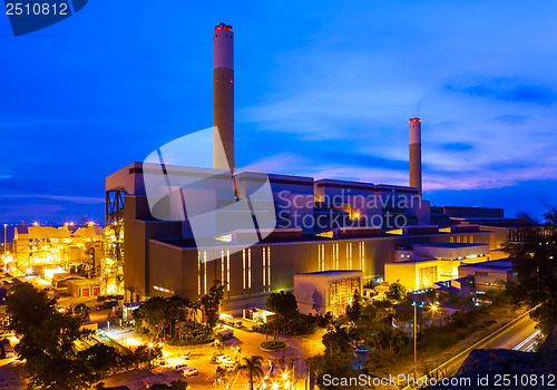 Image of Industrial plant at night