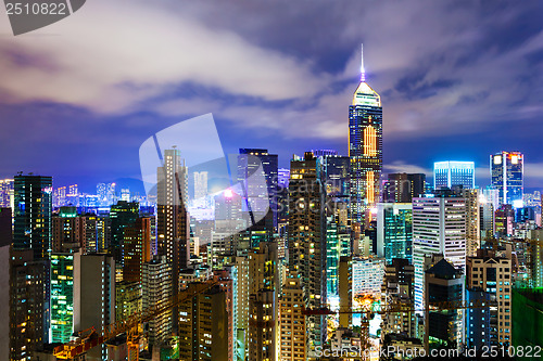 Image of Cityscape in Hong Kong at night