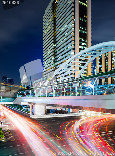 Image of Busy traffic trail in Bangkok