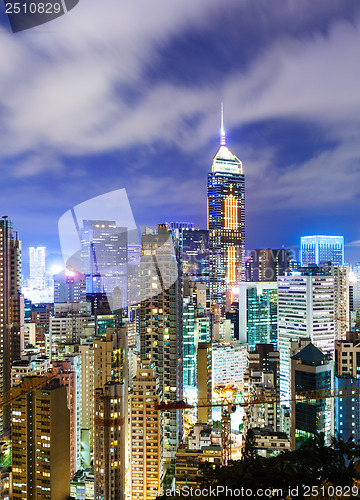 Image of Urban city in Hong Kong at night