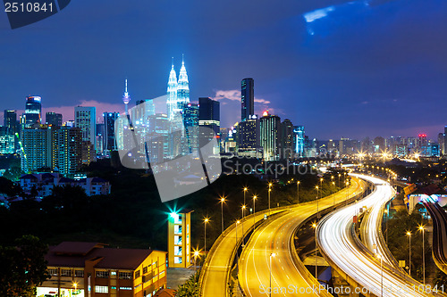 Image of Kuala Lumpur skyline at night