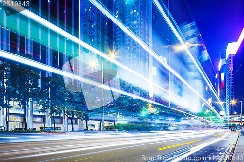 Image of Traffic trail in city at night