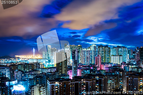 Image of Urban city in Hong Kong at night