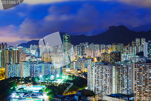 Image of Urban Cityscape in Hong Kong at night