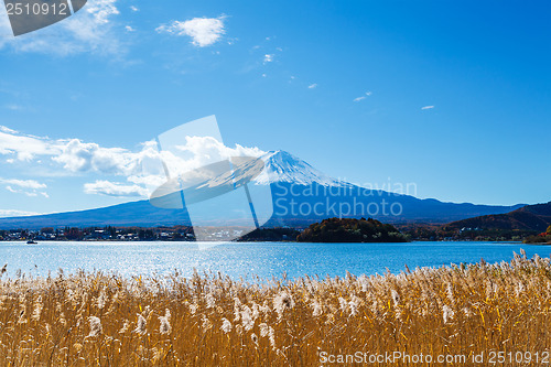 Image of Mt. Fuji and lake