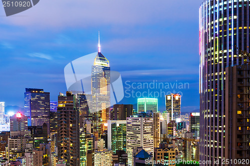 Image of Hong Kong city skyline at night