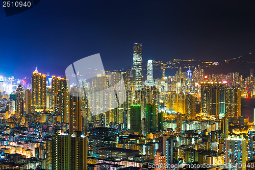 Image of Urban city in Hong Kong at night