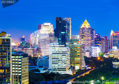 Image of Bangkok skyline at night