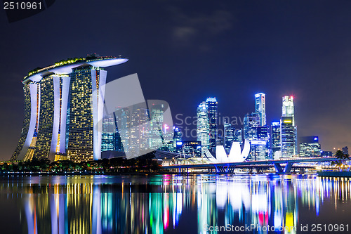 Image of Singapore city skyline at night