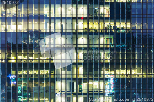 Image of Modern office building at night