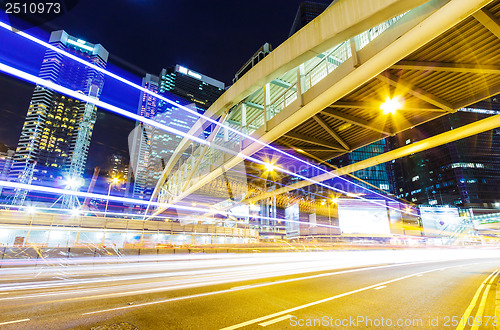 Image of Traffic trail on road