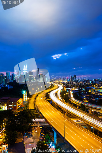 Image of Kuala Lumpur skyline at night