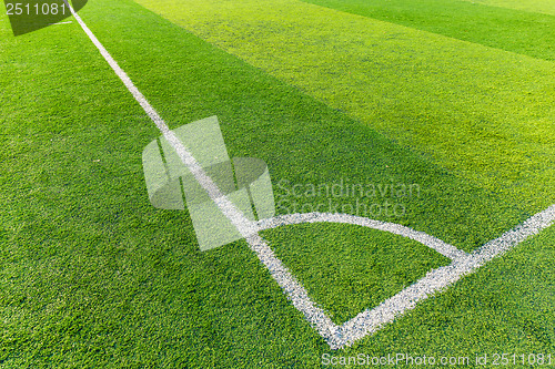 Image of Soccer field grass with white line