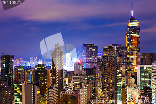 Image of Urban city in Hong Kong at night