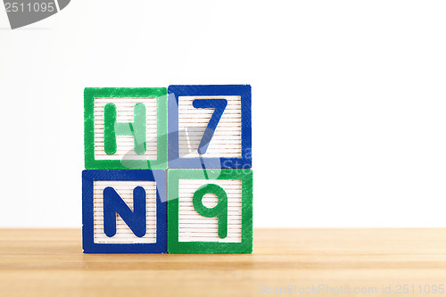 Image of H7N9 alphabet toy block