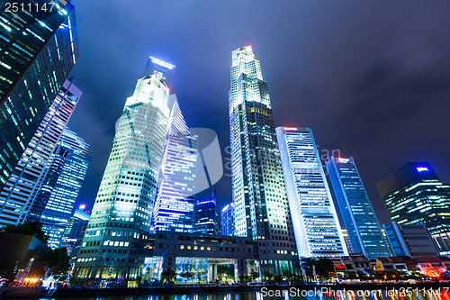 Image of Singapore city skyline at night