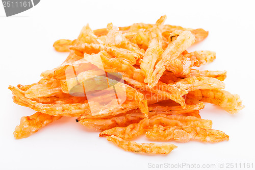 Image of Dried shrimp isolated on whie