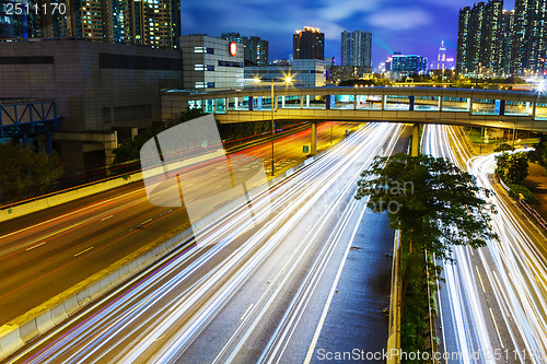 Image of Busy traffic at night