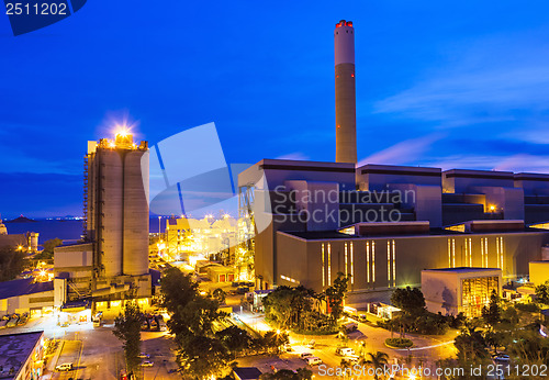 Image of Industrial plant at night