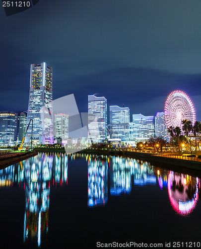 Image of Yokohama skyline at night 