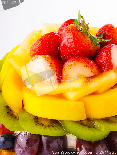 Image of Fruit tart isolated on white