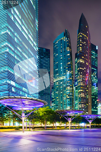 Image of Singapore skyline at night