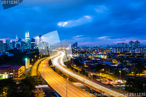 Image of Kuala Lumpur skyline at night