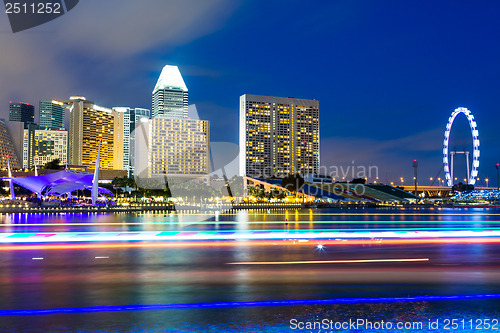 Image of Singapore city skyline at night