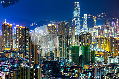 Image of Hong Kong cityscape at night 