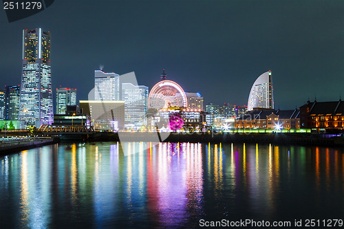 Image of Yokohama city in Japan at night