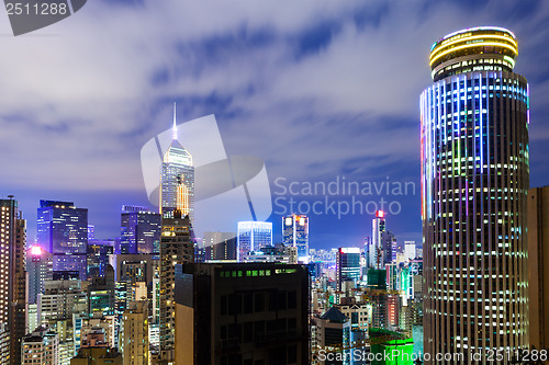 Image of Cityscape in Hong Kong at night