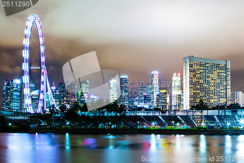 Image of Singapore skyline at night