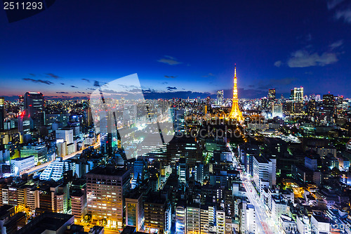 Image of Tokyo skyline at night