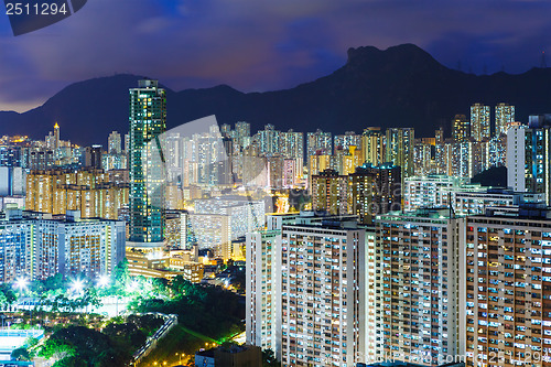 Image of Urban Cityscape in Hong Kong at night