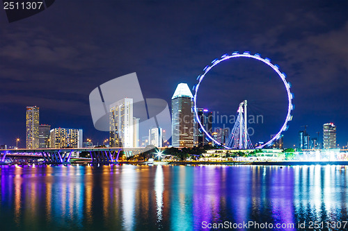 Image of Singapore city skyline at night