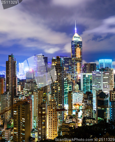 Image of Urban city in Hong Kong at night