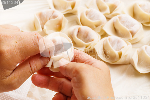 Image of Wrapping of Chinese dumpling 