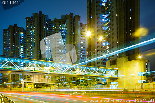 Image of Busy traffic at night