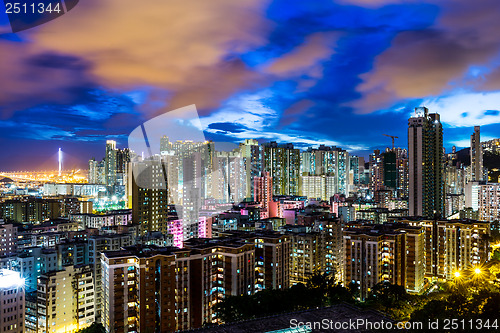 Image of Urban city in Hong Kong at night