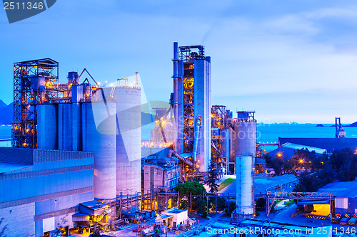 Image of Industrial plant at night