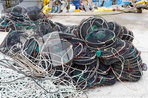 Image of Empty seafood net traps