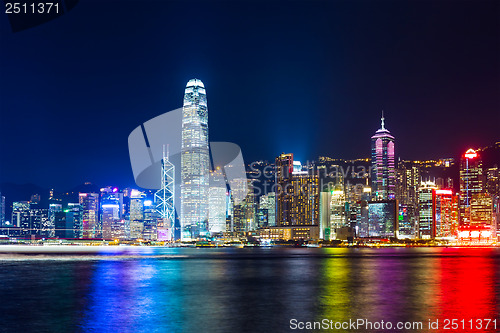 Image of hong kong city skyline at night