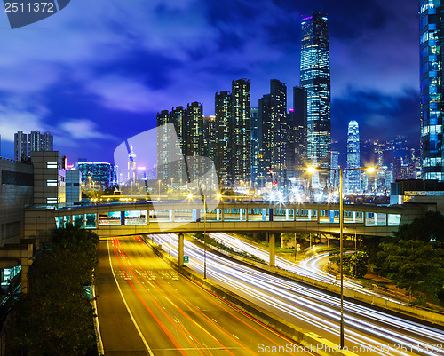 Image of Traffic trail in urban city 