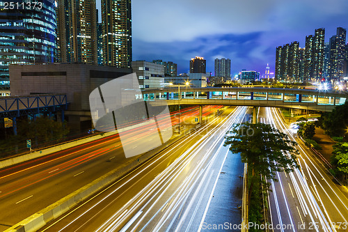 Image of Traffic trail in urban city