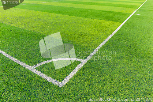 Image of Soccer football field stadium grass line