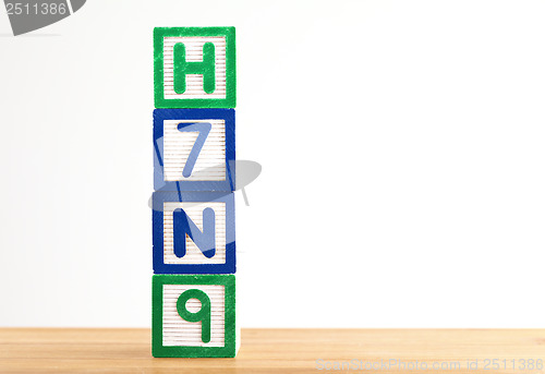 Image of H7N9 wooden toy block