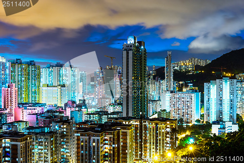 Image of Cityscape in Hong Kong at night