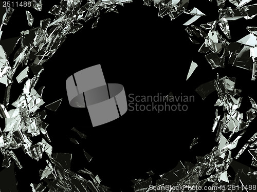 Image of Destruction  Shattered or demolished glass with hole